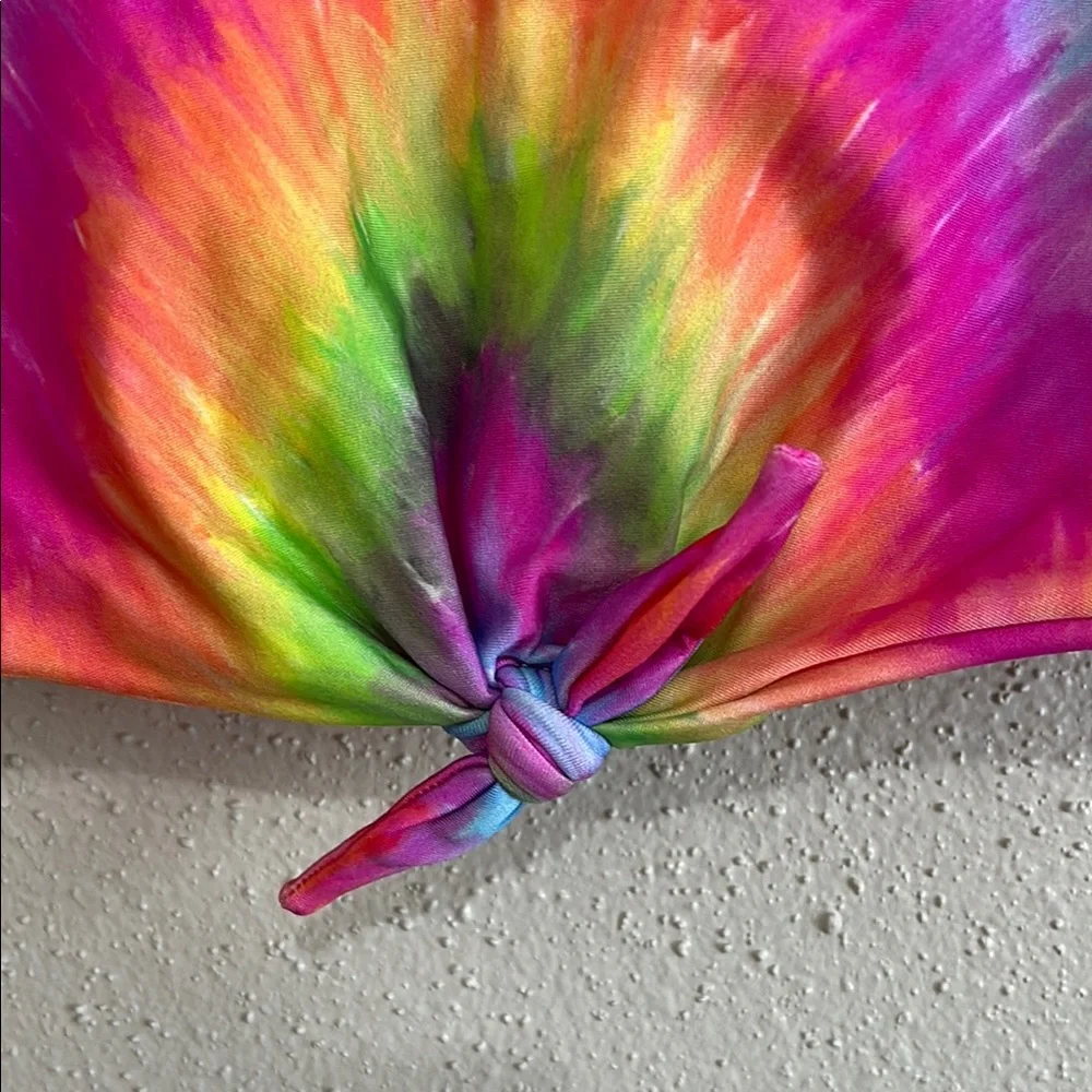 Vibrant Tie-Dye Girls Swim Top Size Large
